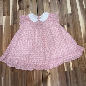 Janie and Jack Pink and White Floral Baby Dress  -Size 12-18 Months